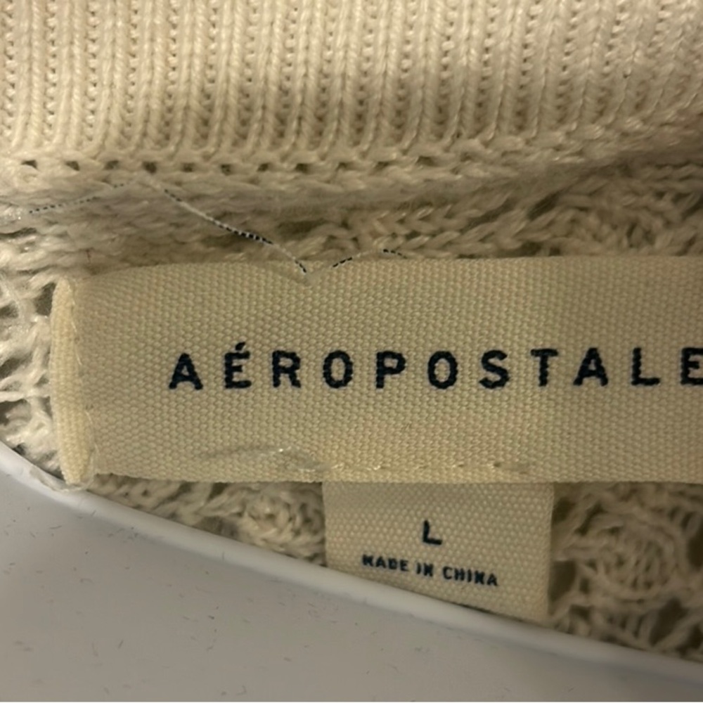 Aeropostale Cream Knit Sweater - Picture 2 of 5